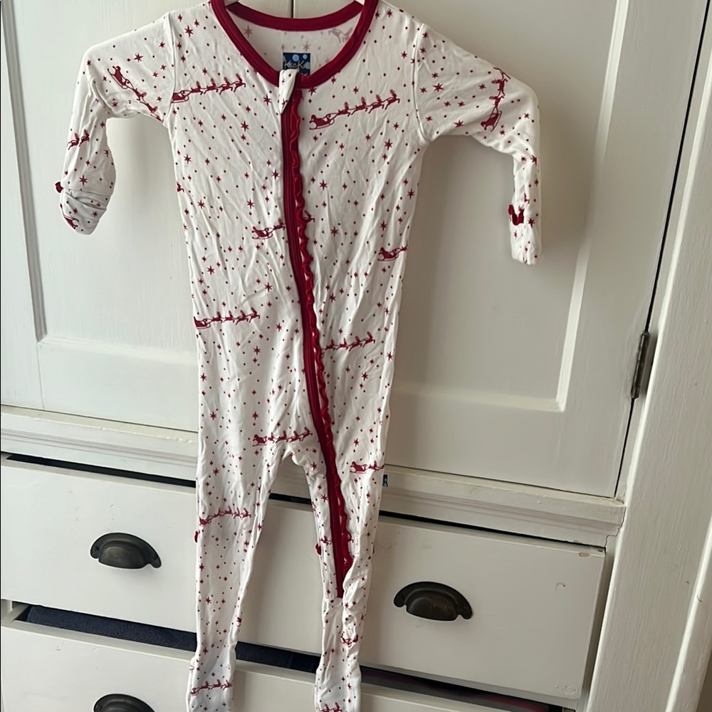 Kickee Pants Santa Sleigh Footies